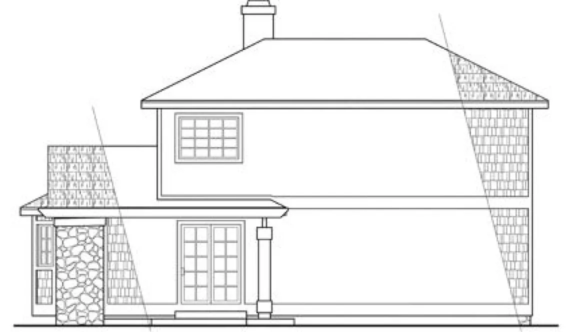 Rear Elevation for House Plan #349701