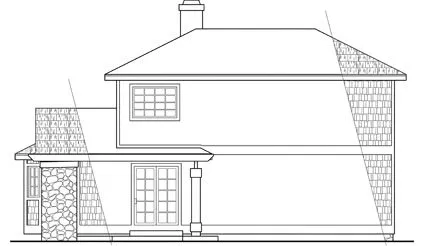 Rear Elevation for House Plan #349701