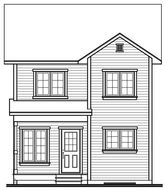 Rear Elevation for House Plan #148371