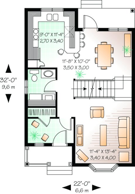 Main Floor Plan for House Plan #148371