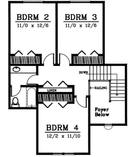 Second Floor Plan for House Plan #238221