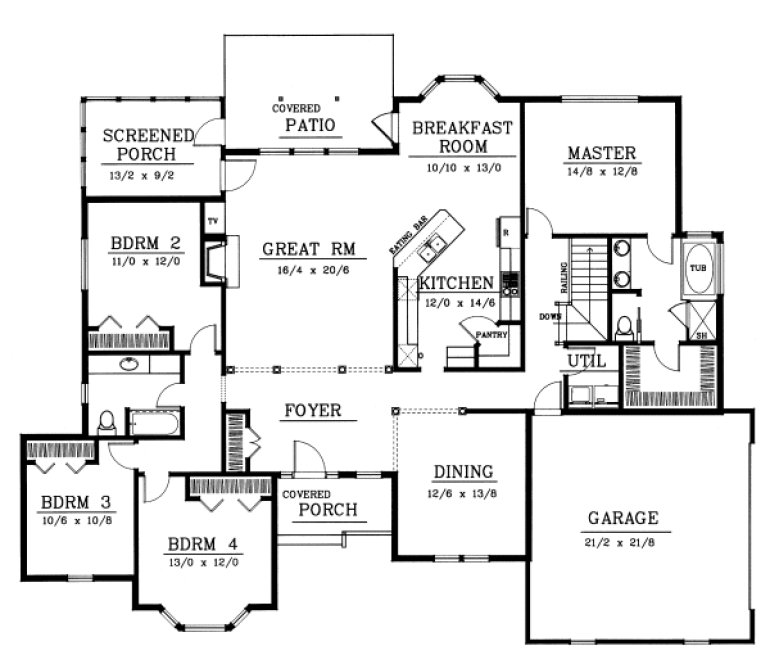 Main Floor Plan for House Plan #233011