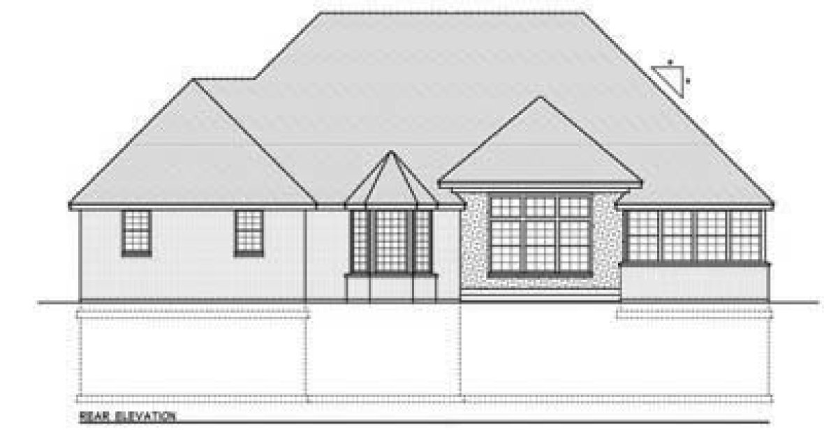 Rear Elevation for House Plan #234011