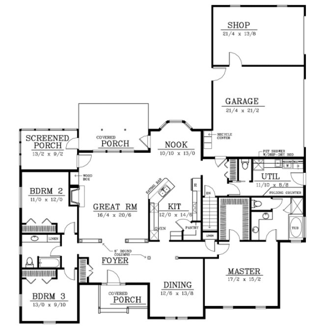 Main Floor Plan for House Plan #234011