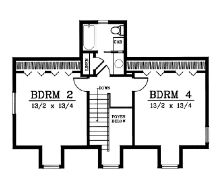 Second Floor Plan for House Plan #232021