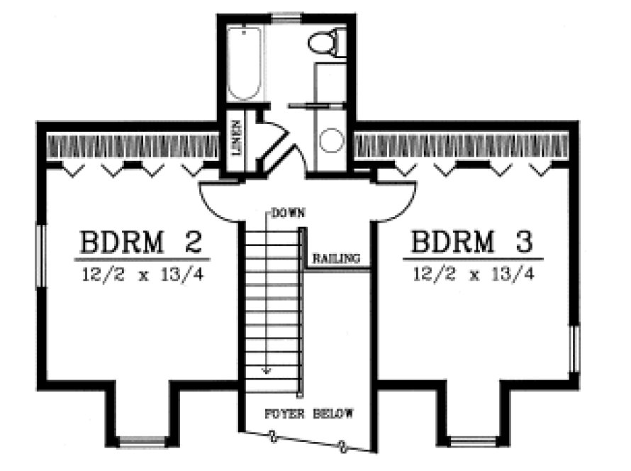 Second Floor Plan for House Plan #233021