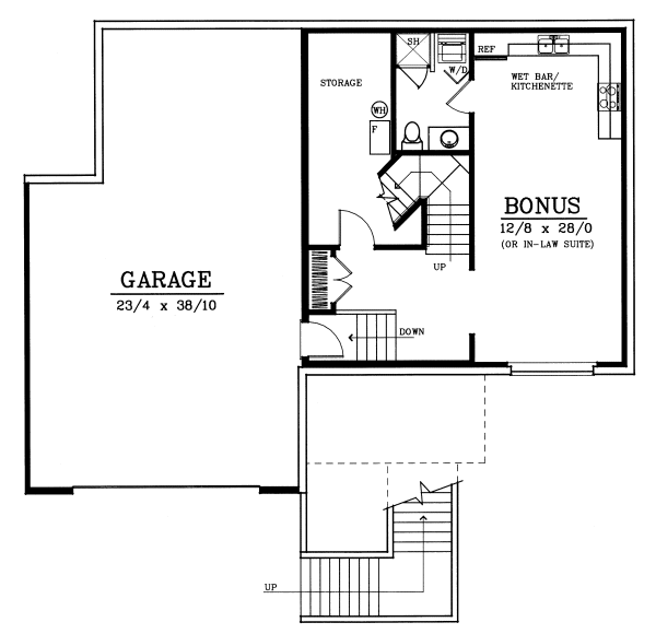 Floorplan lower for House Plan #237021