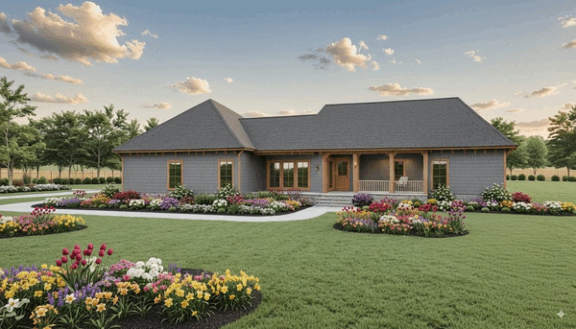 Rear Elevation for House Plan #217602