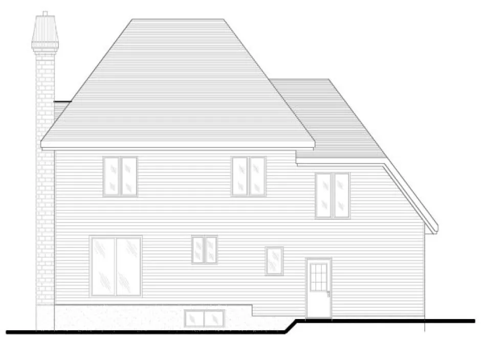 Rear Elevation for House Plan #420044