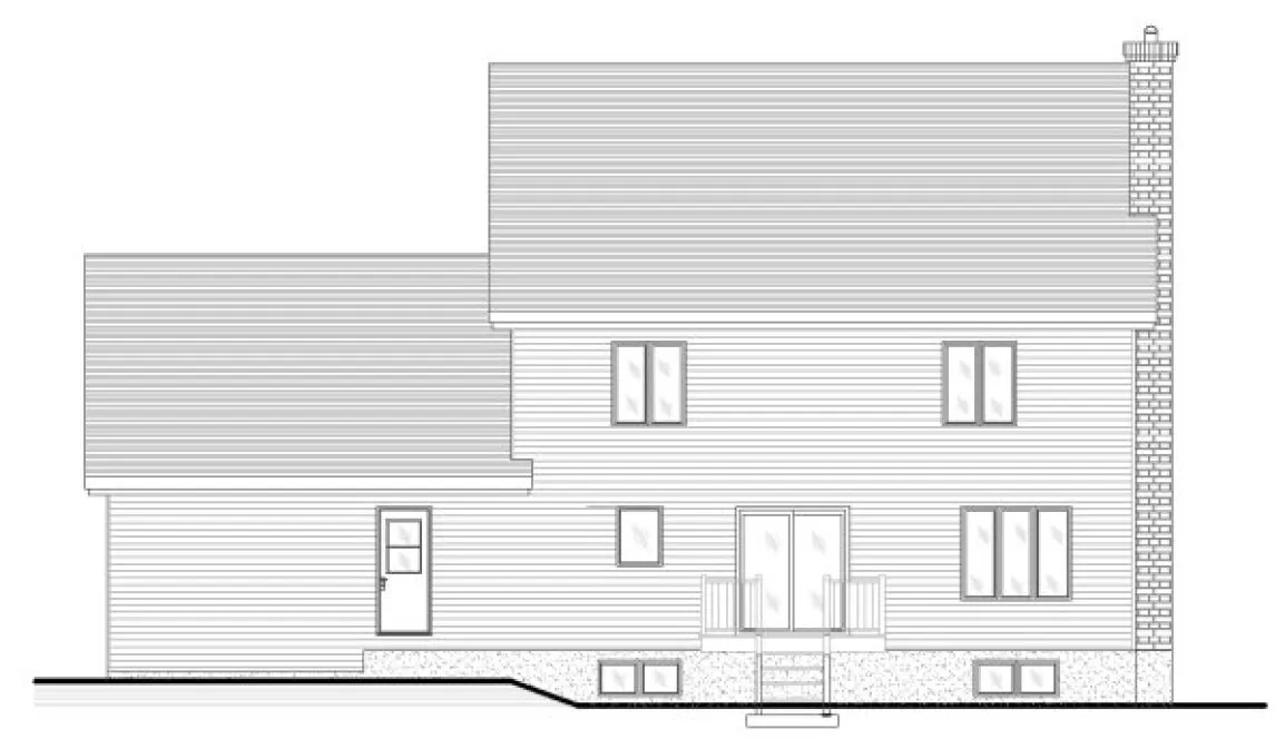 Rear Elevation for House Plan #420144
