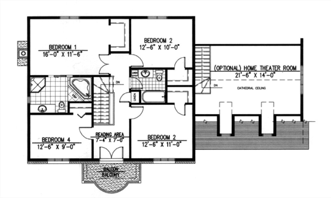 Second Floor Plan for House Plan #420144