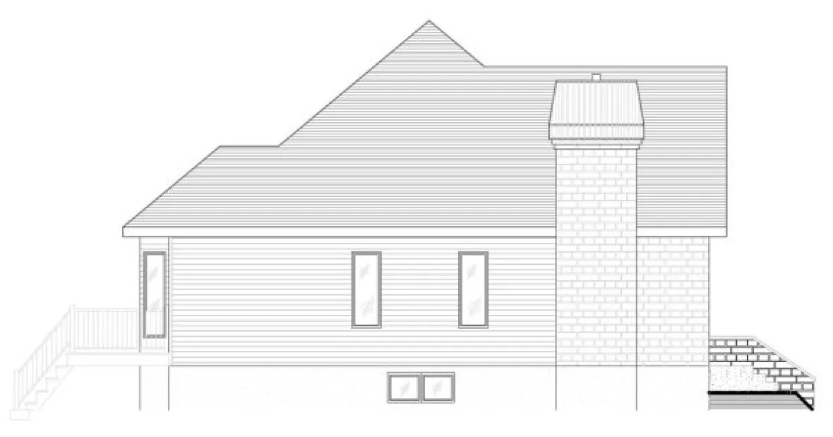Left Elevation for House Plan #420244