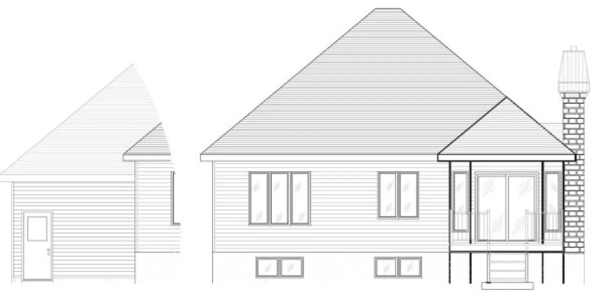Rear Elevation for House Plan #420244