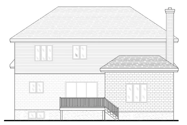 Rear Elevation for House Plan #420344