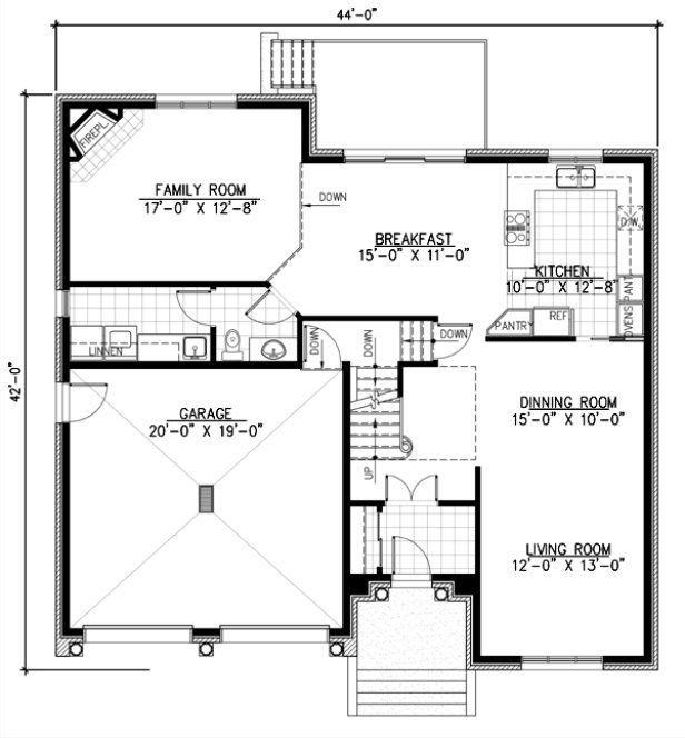 Main Floor Plan for House Plan #420344