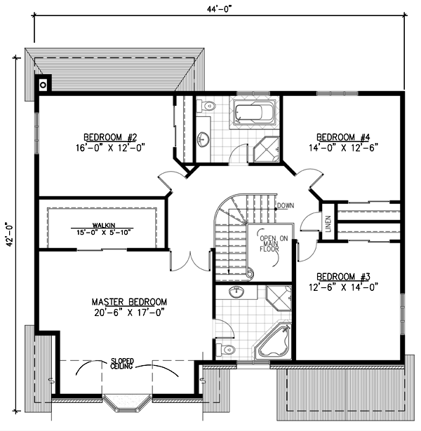 Second Floor Plan for House Plan #420344