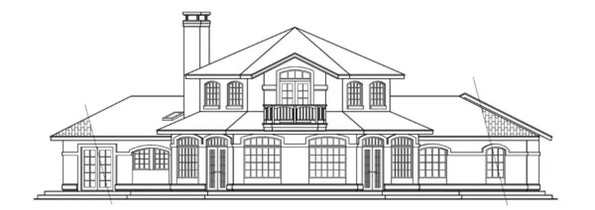 Rear Elevation for House Plan #346311