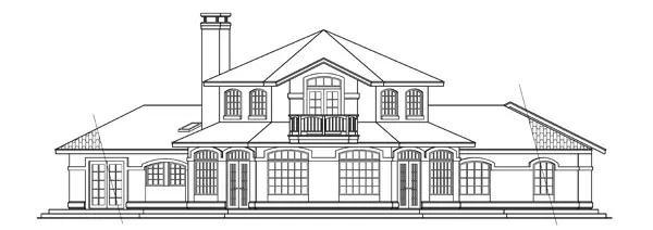 Rear Elevation for House Plan #346311