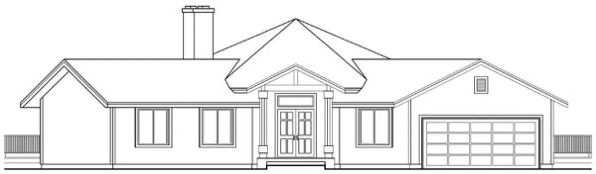 Rear Elevation for House Plan #340410