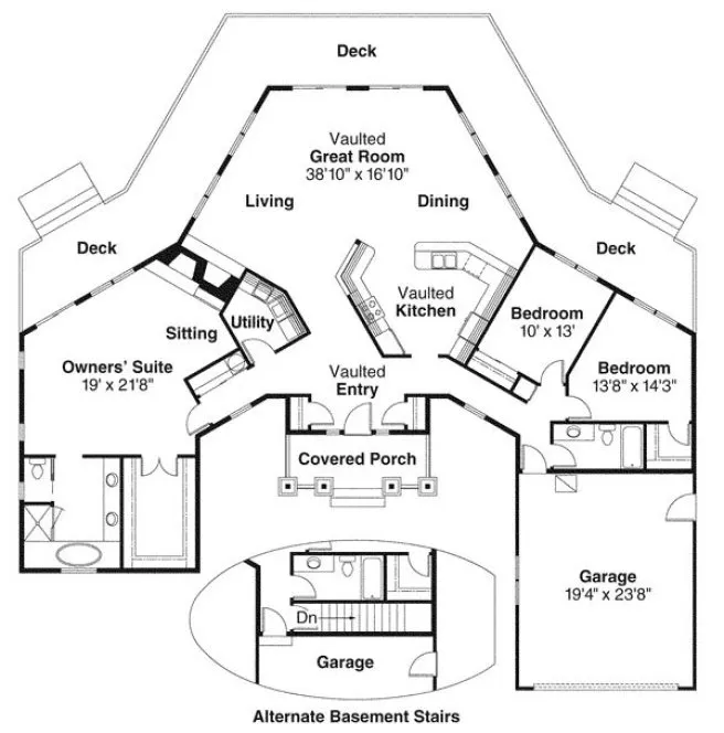 Main Floor Plan for House Plan #344511