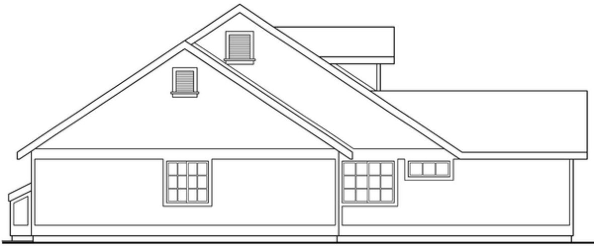 Left Elevation for House Plan #346411