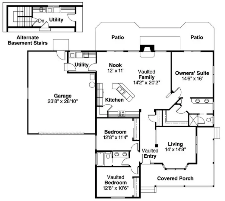 Main Floor Plan for House Plan #346411