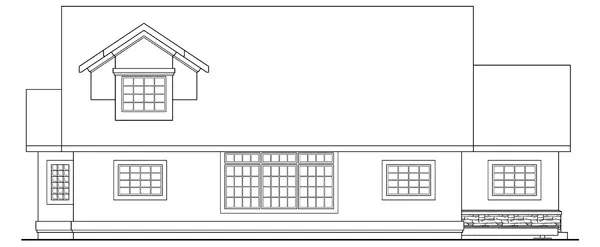 Rear Elevation for House Plan #346511