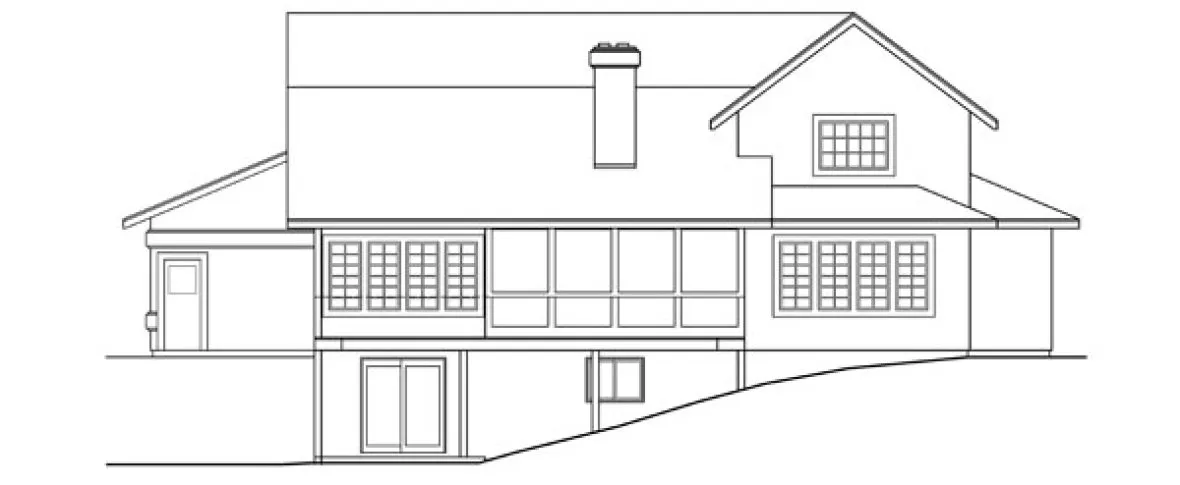 Rear Elevation for House Plan #348611