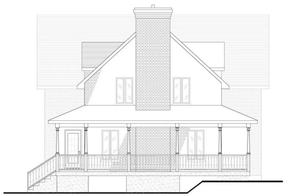 Left Elevation for House Plan #420544