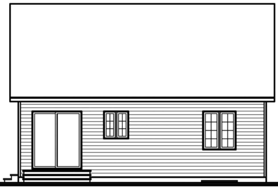 Rear Elevation for House Plan #145012