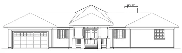 Rear Elevation for House Plan #341811