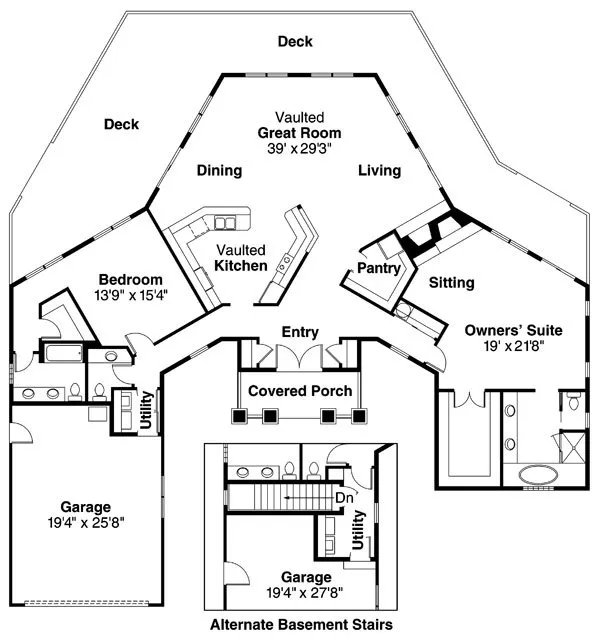Main Floor Plan for House Plan #341811