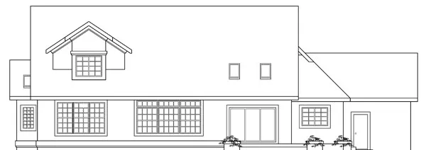 Rear Elevation for House Plan #343811
