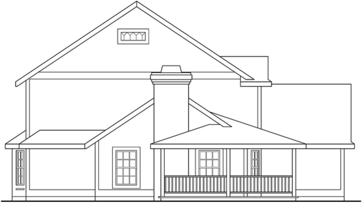 Left Elevation for House Plan #344811