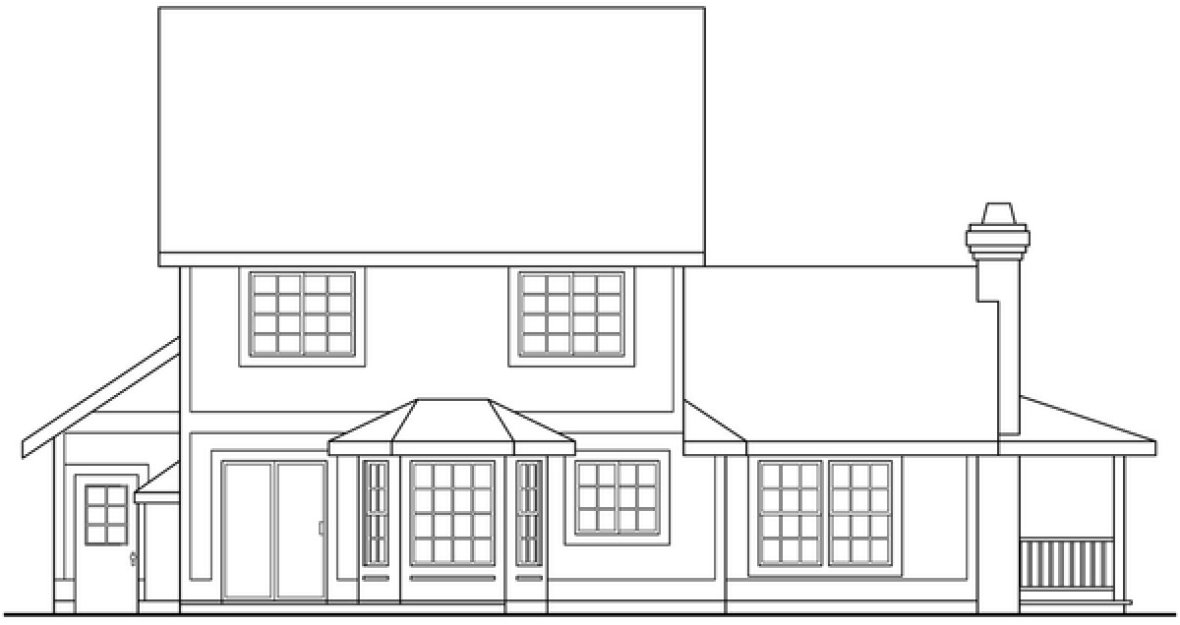 Rear Elevation for House Plan #344811