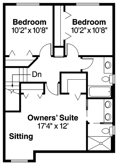 Second Floor Plan for House Plan #344811