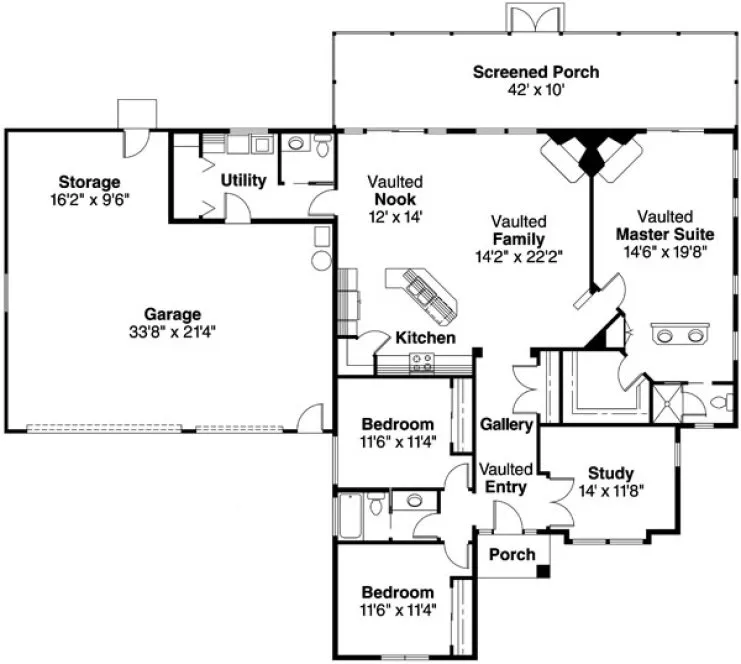 Main Floor Plan for House Plan #348811