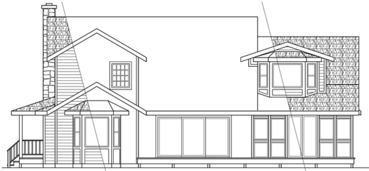 Rear Elevation for House Plan #343663
