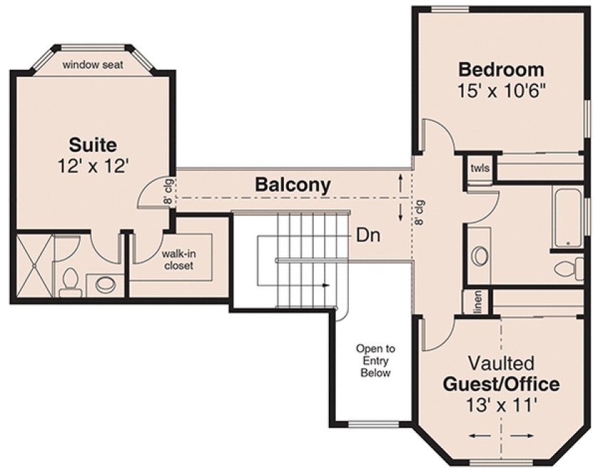 Second Floor Plan for House Plan #343663