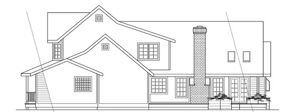 Rear Elevation for House Plan #340021