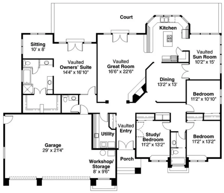 Main Floor Plan for House Plan #342021