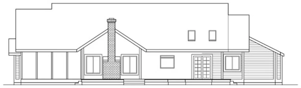 Rear Elevation for House Plan #343021