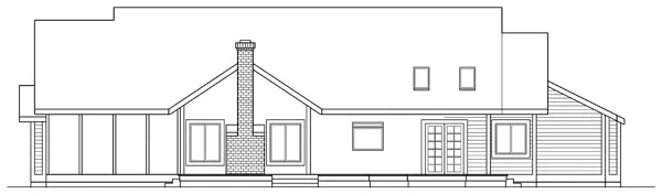 Rear Elevation for House Plan #343021