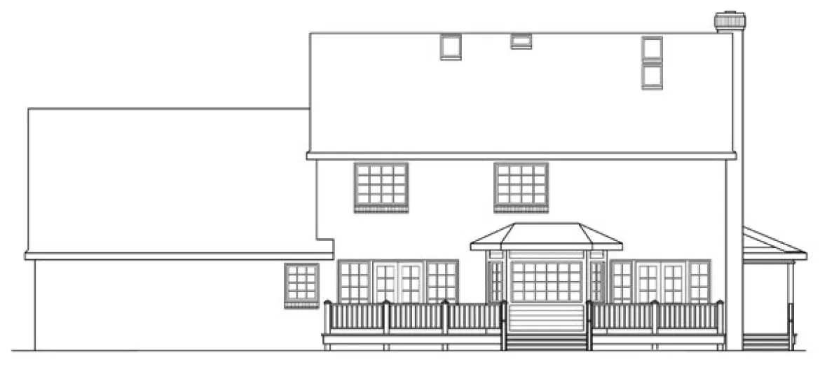 Rear Elevation for House Plan #348021