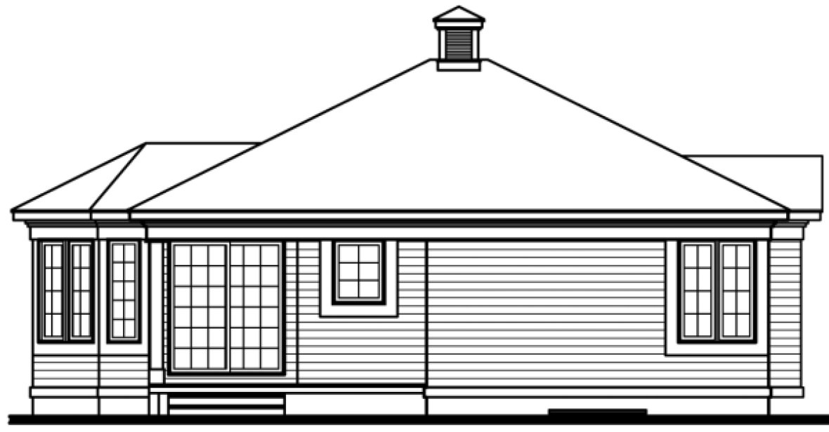 Rear Elevation for House Plan #146012