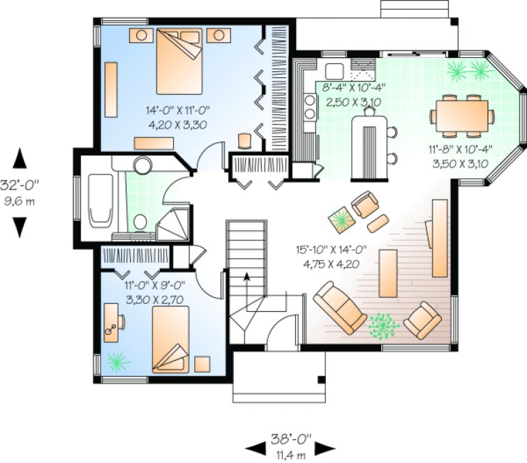 Main Floor Plan for House Plan #146012