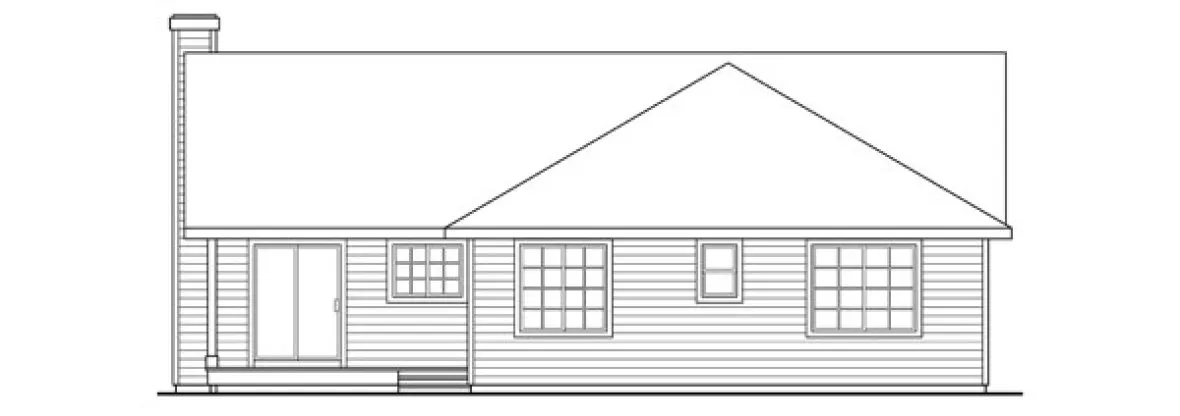 Rear Elevation for House Plan #340221