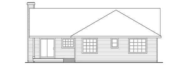 Rear Elevation for House Plan #340221
