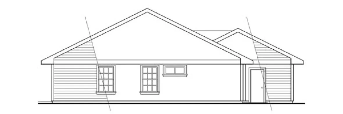 Rear Elevation for House Plan #343221