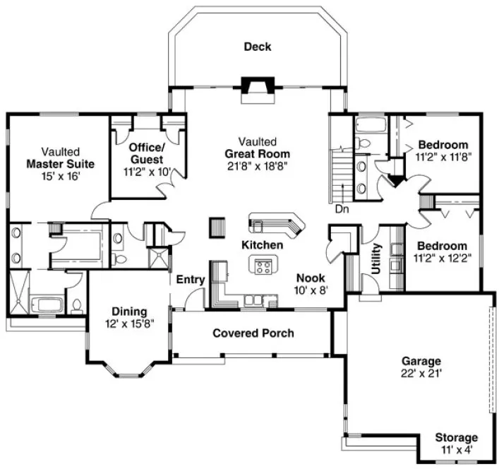 Main Floor Plan for House Plan #345521